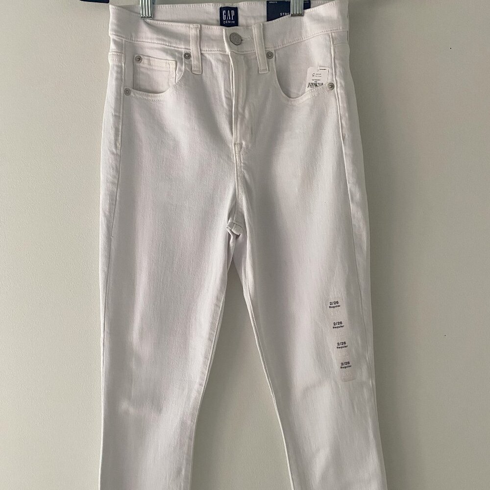 NWT Gap white high rise true ankle skinny jeans